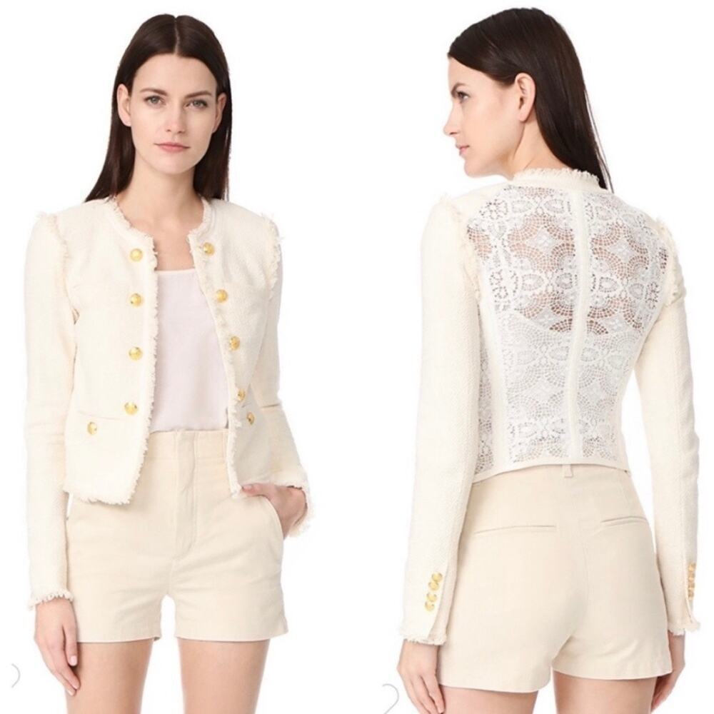 Veronica Beard Ivory Blazer with Lace Back